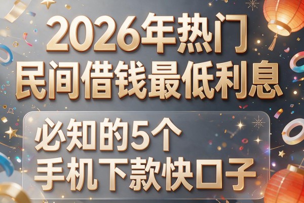 2026年热门民间借钱最低利息,必知的5个手机下款快口子
