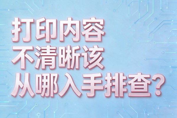 打印内容不清晰该从哪入手排查？