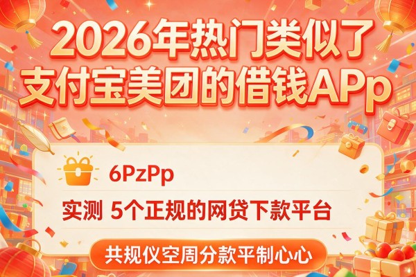 2026年热门类似于支付宝美团的借钱APp，实测5个正规的网贷下款平台