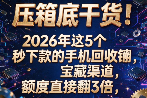 压箱底干货！2026年这5个"秒下款的手机回收"宝藏渠道，额度直接翻3倍
