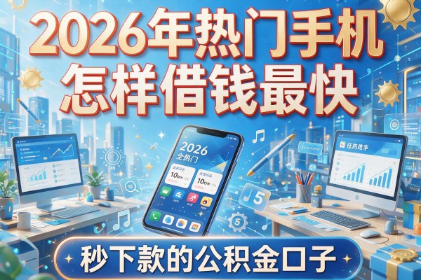 2026年热门手机怎样借钱最快,给您梳理5个秒下款的公积金口子