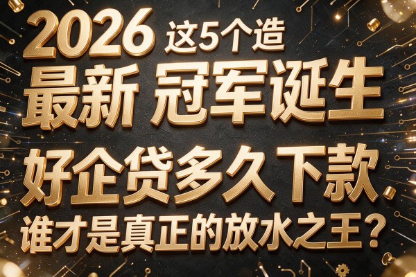 2026最新冠军诞生：这5个"好企贷多久下款"谁才是真正的放水之王？