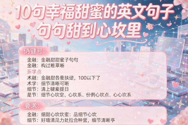 10句幸福甜蜜的英文句子,句句甜到心坎里