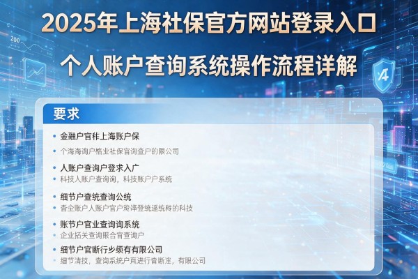 2025年上海社保官方网站登录入口及个人账户查询系统操作流程详解