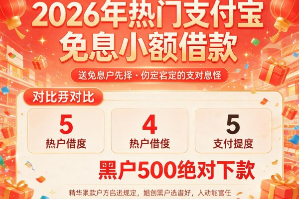 2026年热门支付宝免息小额借款,对比5个黑户500绝对下款