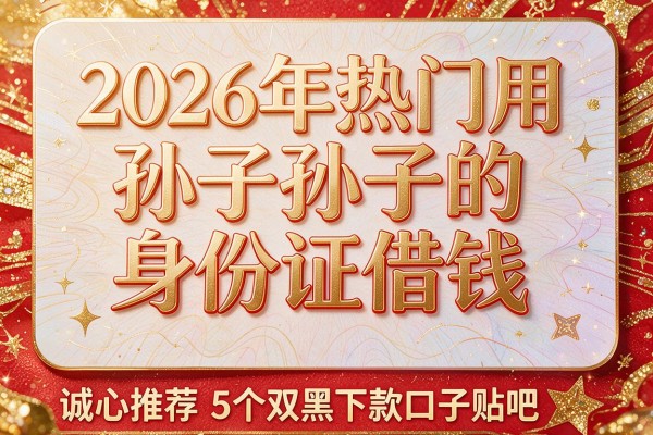 2026年热门用孙子的身份证借钱,诚心推荐5个双黑下款口子贴吧