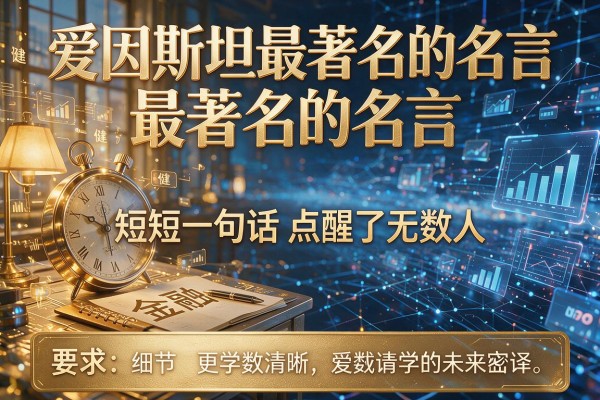爱因斯坦最著名的名言,短短一句话点醒了无数人