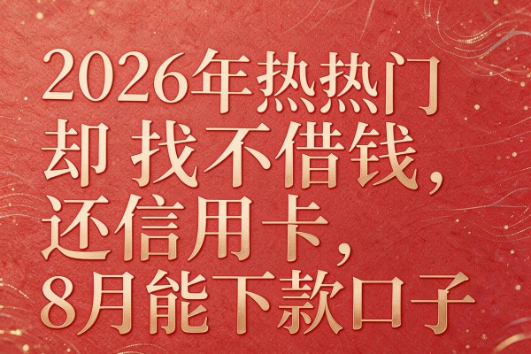 2026年热门却找不借钱还信用卡，筛选5个8月能下款口子