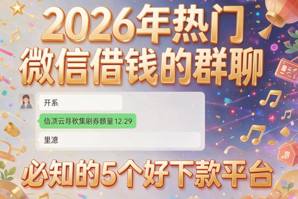 2026年热门_微信借钱的群聊,必知的5个好下款平台