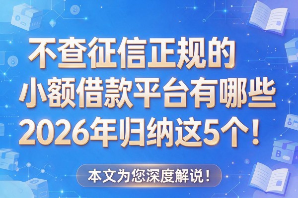 不查征信正规的小额借款平台有哪些2026年归纳这5个！本文为您深度解说！