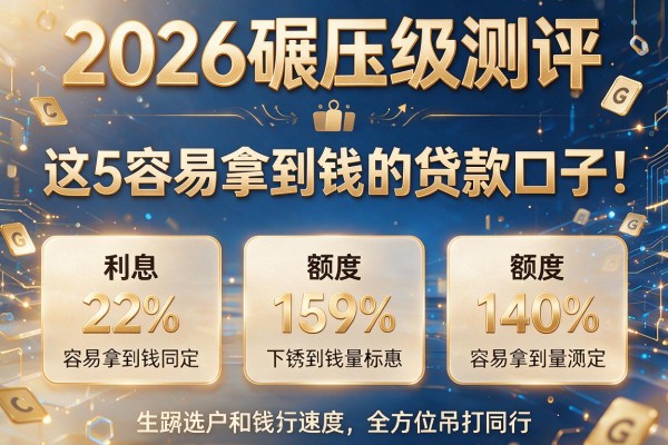 2026碾压级测评：这5个"容易拿到钱的贷款口子"利息、额度、速度全方位吊打同行