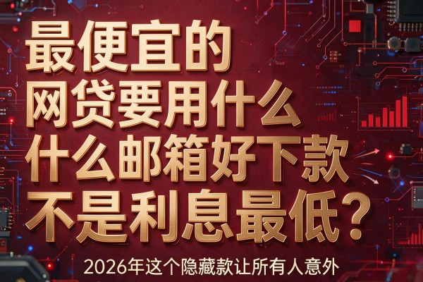 最便宜的"网贷要用什么邮箱好下款"不是利息最低？2026年这个隐藏款让所有人意外