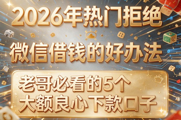 2026年热门拒绝微信借钱的好办法，老哥必看的5个大额良心下款口子