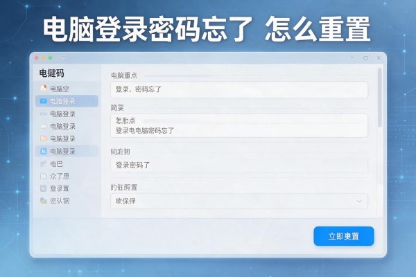 电脑登录密码忘了怎么重置
