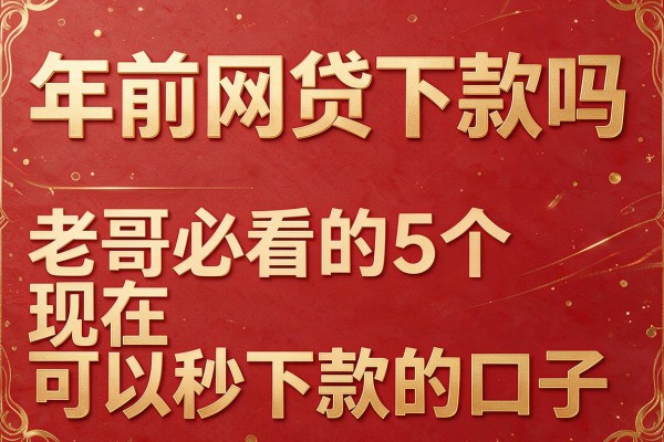 年前网贷下款吗，老哥必看的5个现在可以秒下款的口子