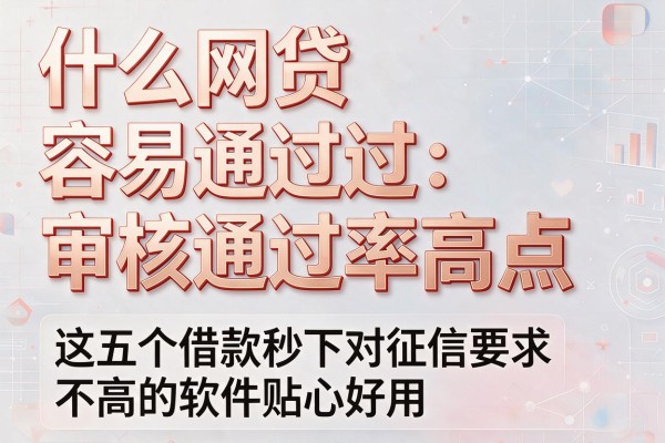 什么网贷容易通过审核通过率高点,这五个借款秒下对征信要求不高的软件贴心好用