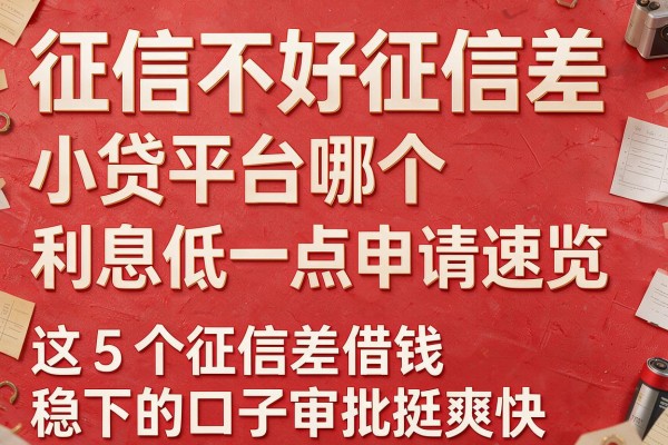 征信不好征信差小贷平台哪个利息低一点申请速览，这5个征信差借钱稳下的口子审批挺爽快