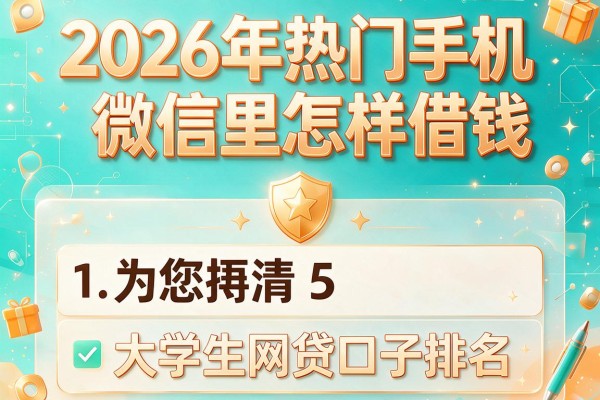 2026年热门手机微信里怎样借钱,为您捋清5个大学生网贷口子排名