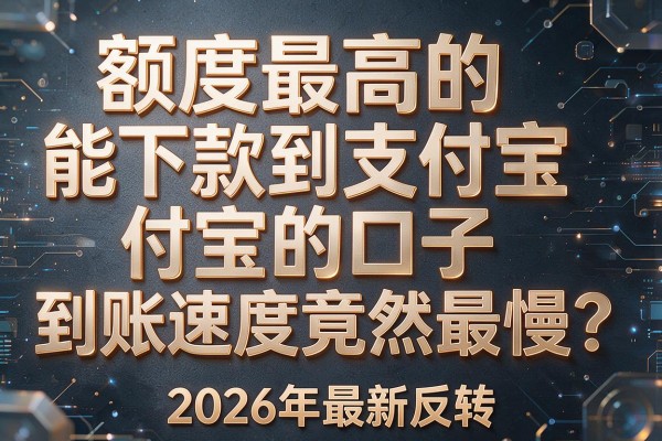 额度最高的"能下款到支付宝的口子"到账速度竟然最慢?2026年最新反转