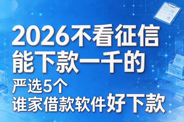 2026不看征信能下款一千的,严选5个谁家借款软件好下款