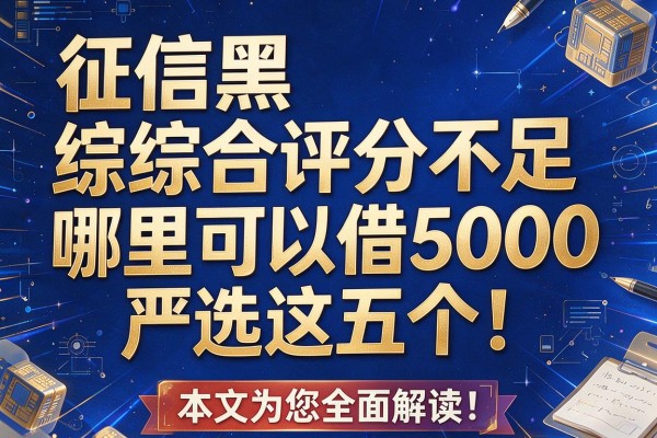 征信黑综合评分不足哪里可以借5000严选这五个!本文为您全面解读!