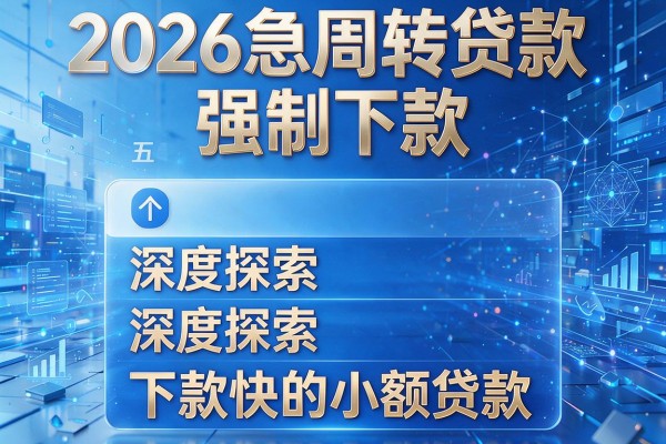 2026急周转贷款强制下款,深度探索五个下款快的小额贷款