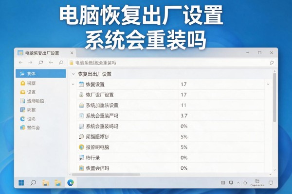 电脑恢复出厂设置后系统会重装吗