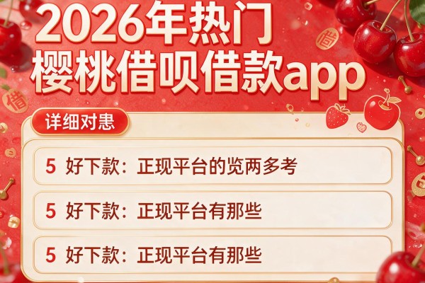 2026年热门樱桃借呗借款app，详细阐述5个好下款的正规平台有那些