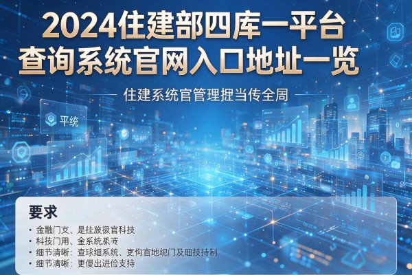 2024住建部四库一平台查询系统官网入口地址一览