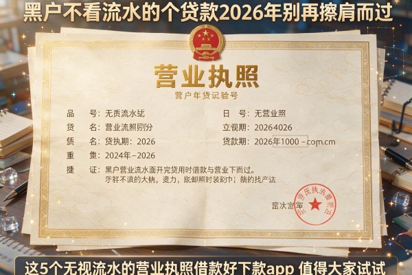 黑户不看流水的营业执照贷款2026年别再擦肩而过，这5个无视流水的营业执照借款好下款app值得大家试试