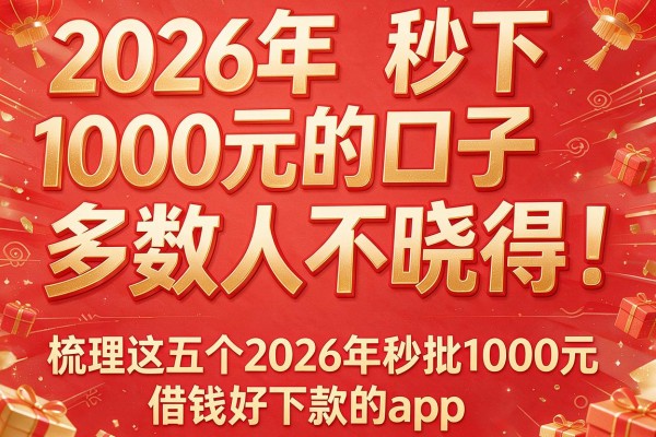 2026年秒下1000元的口子2026年多数人不晓得！梳理这五个2026年秒批1000元借钱好下款的app
