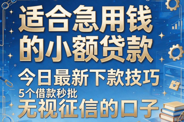 适合急用钱的小额贷款,今日最新下款技巧5个借款秒批无视征信的口子