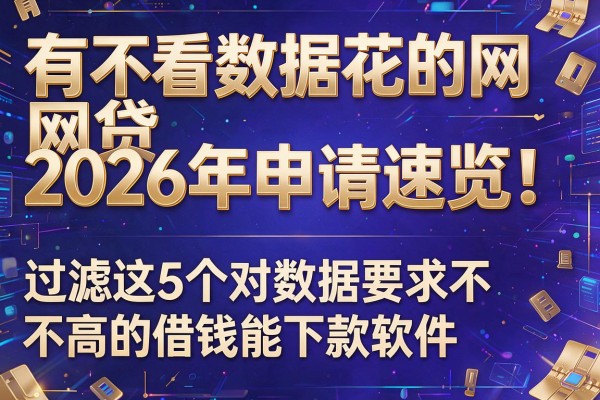 有不看数据花的网贷2026年申请速览！过滤这5个对数据要求不高的借钱能下款软件