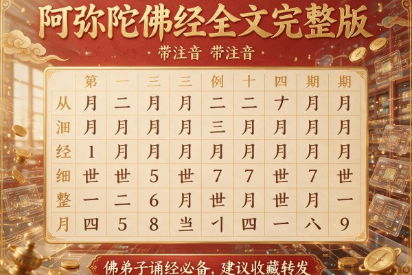 阿弥陀佛经全文完整版带注音 佛弟子诵经必备 建议收藏转发