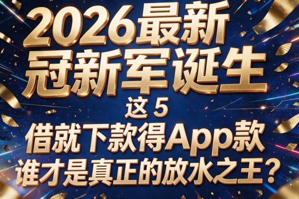 2026最新冠军诞生：这5个"借就下款得App"谁才是真正的放水之王？