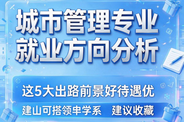 城市管理专业就业方向分析,这5大出路前景好待遇优,建议收藏