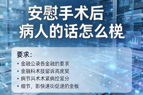 安慰手术后病人的话怎么说
