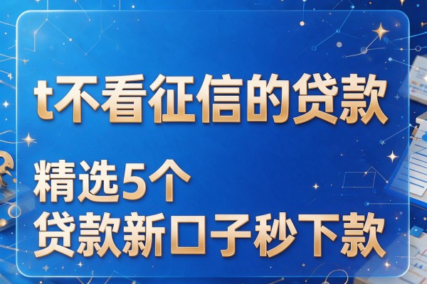 t不看征信的贷款,精选5个贷款新口子秒下款