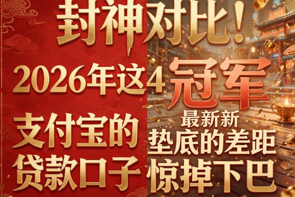 封神对比!2026年这4个"支付宝的贷款口子最新"冠军和垫底的差距惊掉下巴