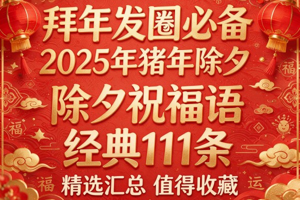 拜年发圈必备2025年猪年除夕祝福语经典111条精选汇总值得收藏