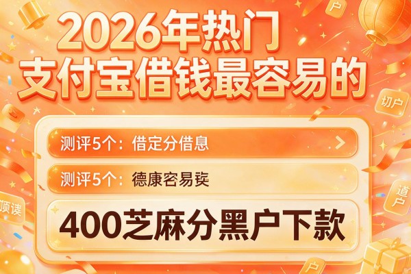 2026年热门支付宝借钱最容易的,测评5个400芝麻分黑户下款