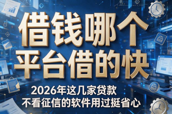 借钱哪个平台借的快，2026年这几家贷款不看征信的软件用过挺省心