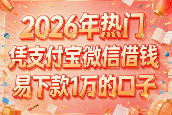 2026年热门凭支付宝微信借钱,易下款1万的口子