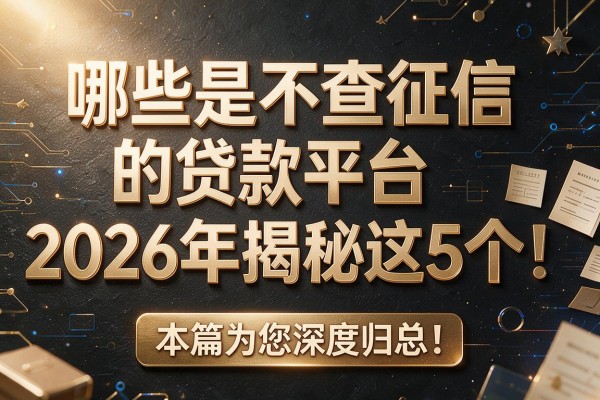哪些是不查征信的贷款平台2026年揭秘这5个!本篇为您深度归总!