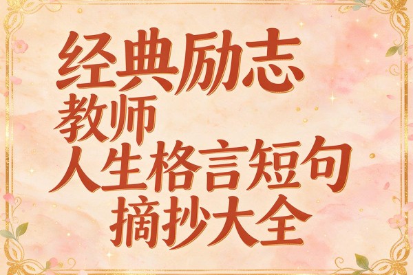 经典励志教师人生格言短句摘抄大全