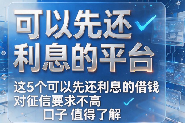 可以先还利息的平台，这5个可以先还利息的借钱对征信要求不高口子值得了解