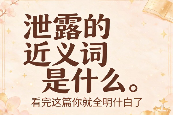 泄露的近义词是什么看完这篇你就全明白了