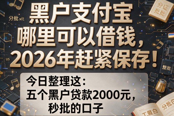 黑户支付宝哪里可以借钱2026年赶紧保存!今日整理这五个黑户贷款2000元秒批的口子