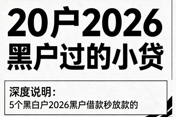黑白户2026黑户过的小贷,深度说明5个黑白户2026黑户借款秒放款的app