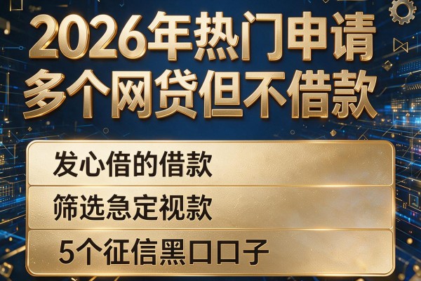 2026年热门申请多个网贷但不借款,筛选5个征信黑口子
